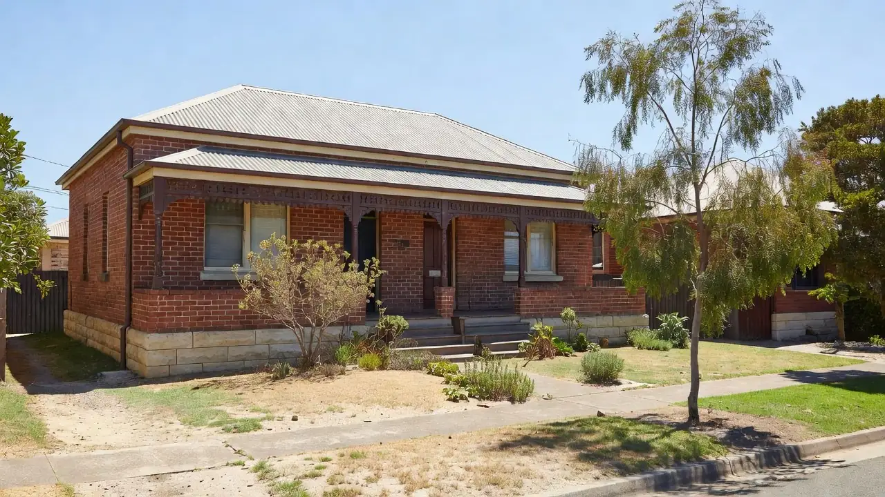 Federation brick homes on limestone foundations, typical of Perth's inner suburbs.